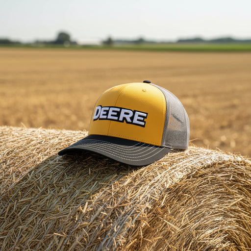 John Deere Unisex Black/Yellow Deere Print Embro Hat