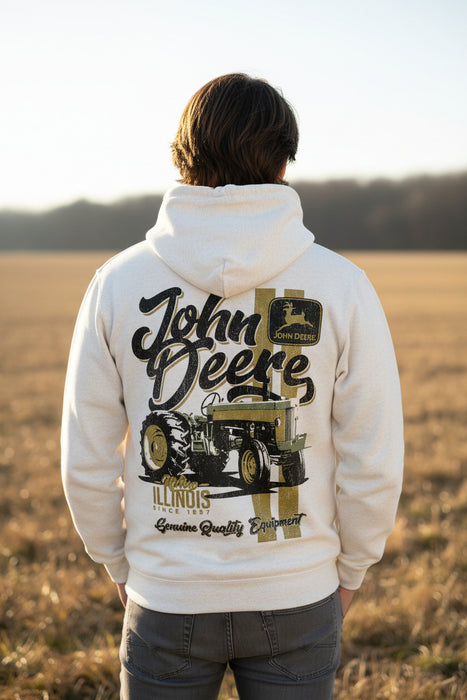 John Deere Men's Vintage Tractor Stripes Pullover Hoodie