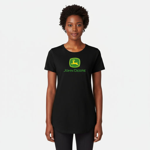 John Deere Ladies Black Logo Tee
