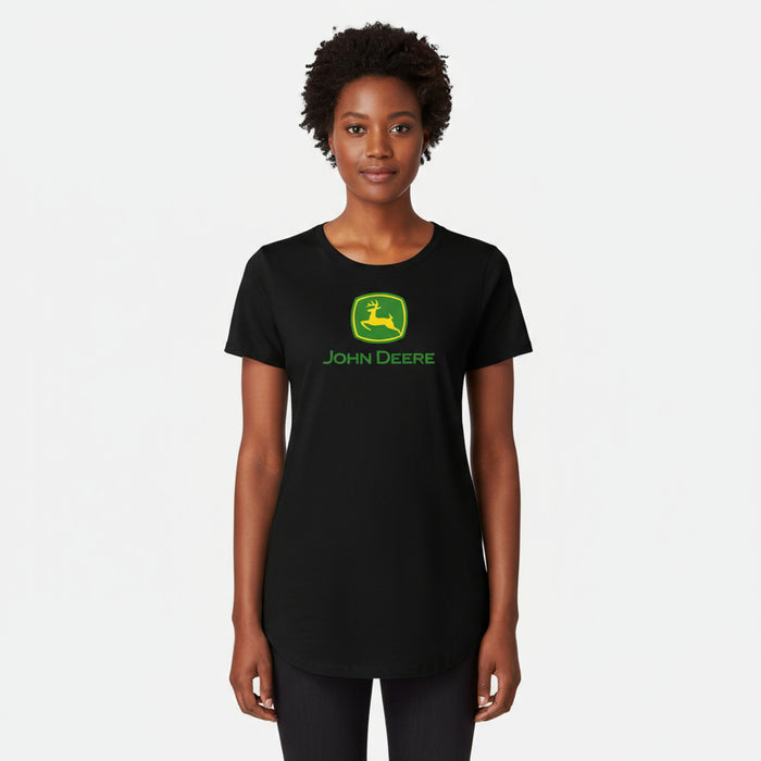 John Deere Ladies Black Logo Tee