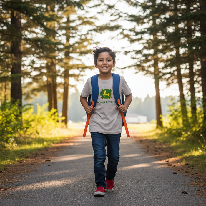 John Deere Youth Boys Oxford Logo Tee