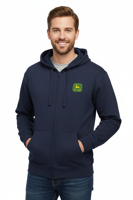 John Deere Men's Navy Tractors & Plows Full Zip Hoodie