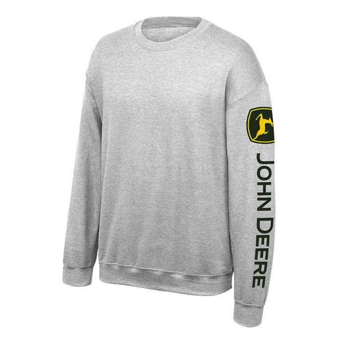 John Deere Mens Oxford TM Sleeve Crew Neck