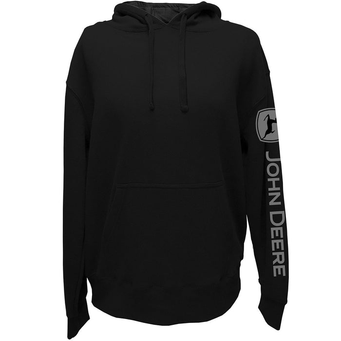 John Deere Black Logo Sleeve Hoodie