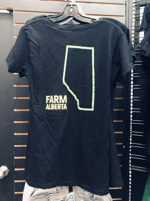 John Deere Ladies Black Farm Alberta Tee