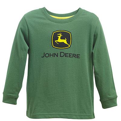 John Deere Boy Youth Green Logo Long Sleeve