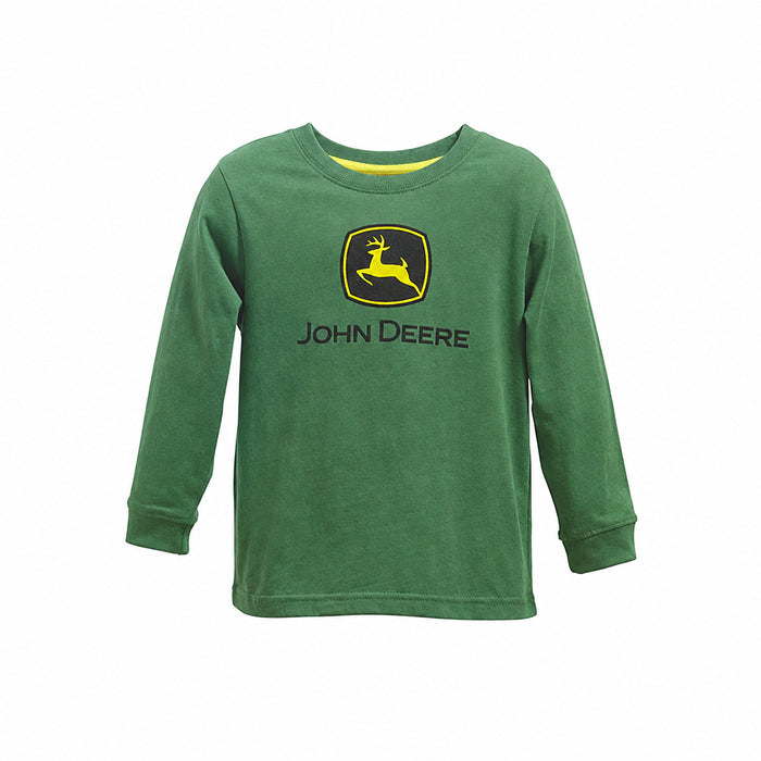 John Deere Boy Youth Green Logo Long Sleeve