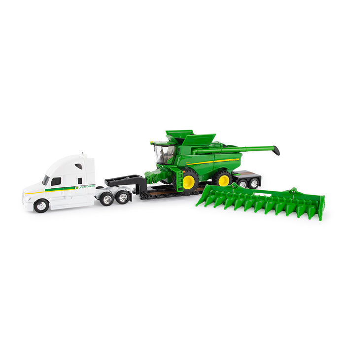 John Deere 1:64 S780 Combine with Semi & Trailer