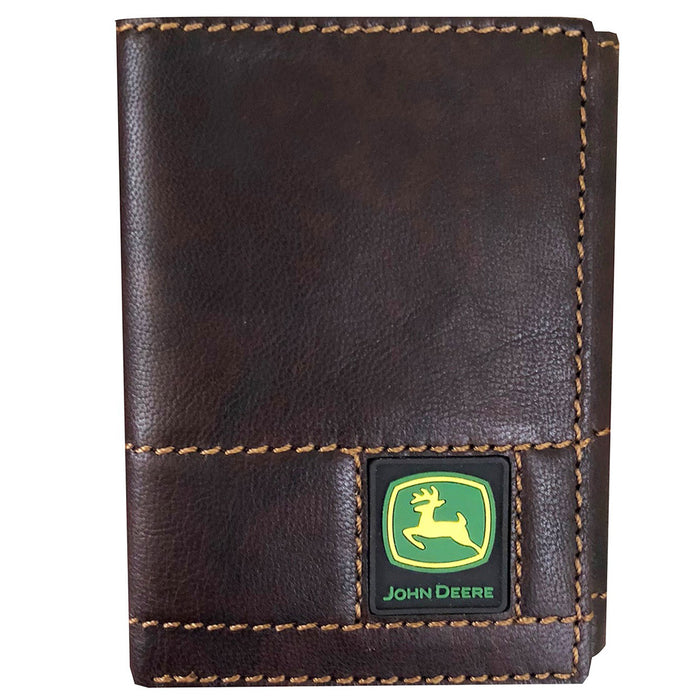 John Deere Raised Panel Tri Fold Wallet