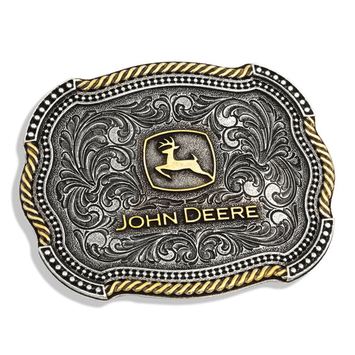 John Deere Silver & Gold Logo Buckle