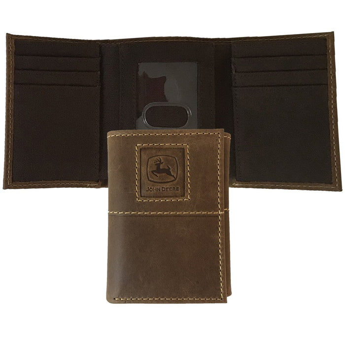 John Deere CrazyHorse Embossed Tri-Fold Wallet