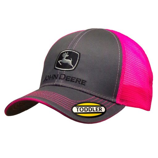 John Deere Toddler Pink & Charcoal Hat