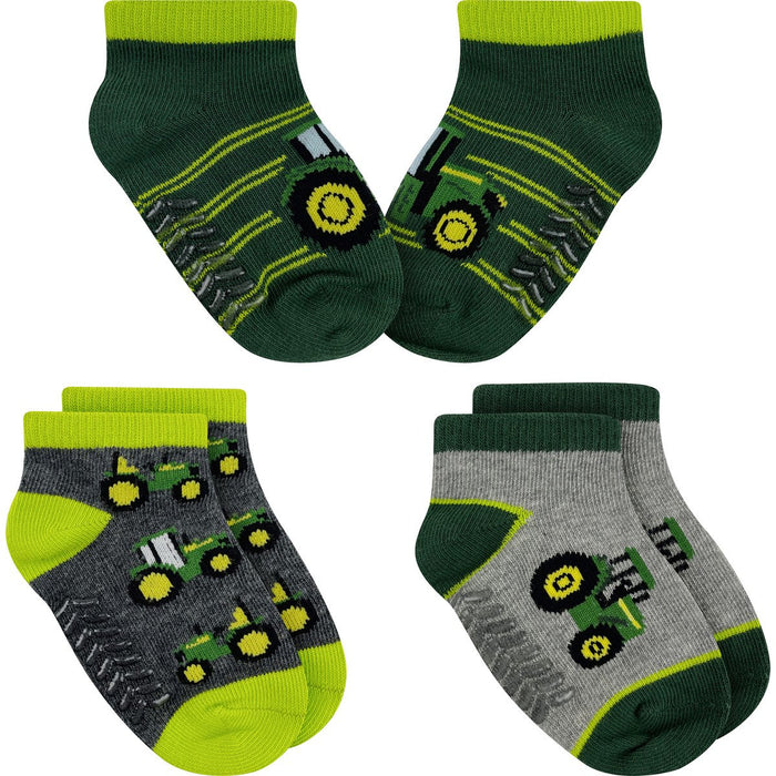 John Deere Boy Infant 3 Pack Tractor Shortie Socks