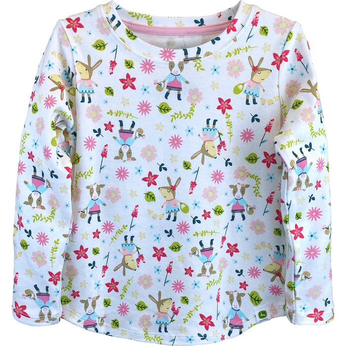 John Deere Girl Toddler Farm Print Long Sleeve