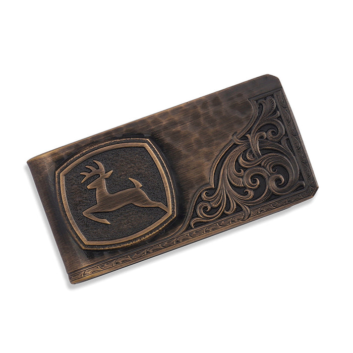 John Deere Vintage Bronze Money Clip with Logo