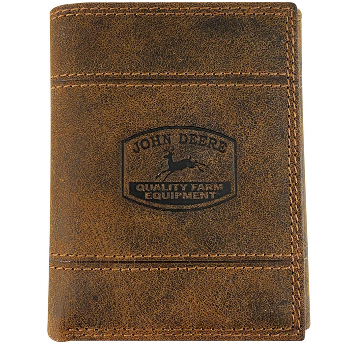 John Deere Mens Creased Historic Logo Trifold Wallet