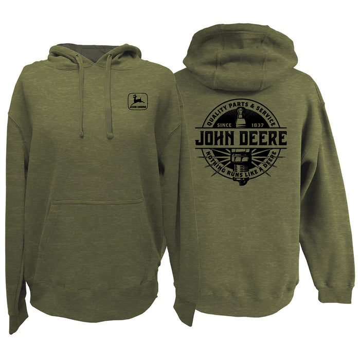 John Deere Mens Olive Sparkplug Pullover Hoodie