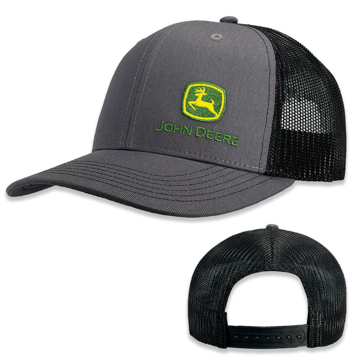 John Deere Gray Black Mesh Back Cap