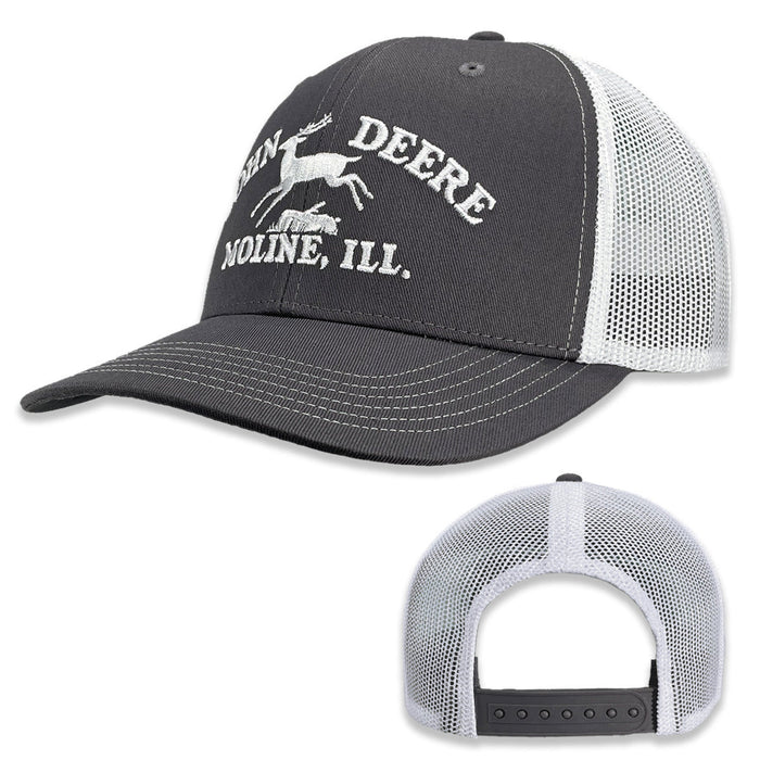 John Deere Gray White Mesh Back Cap