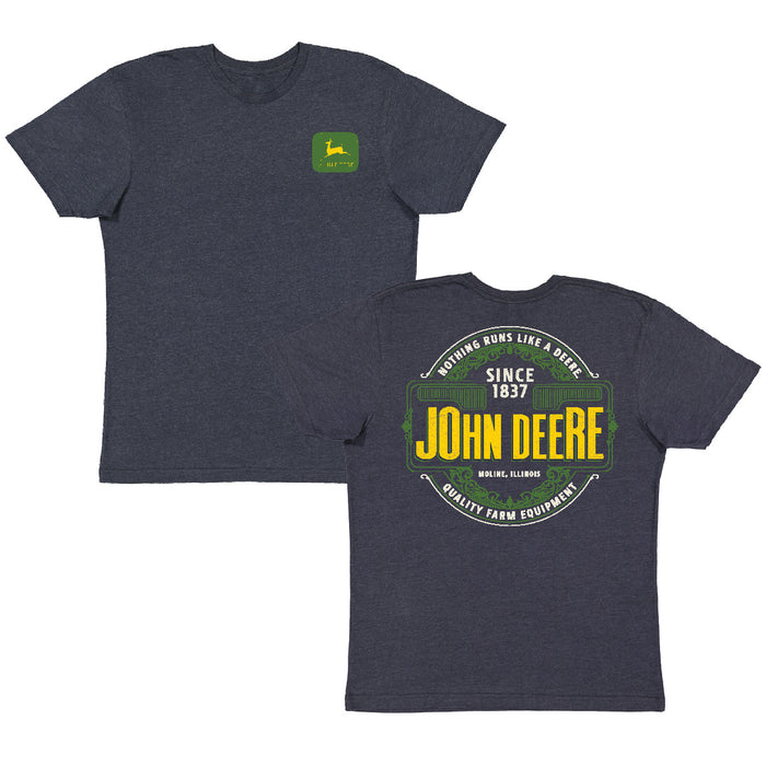 John Deere Mens Navy John Deere Stamp Tee