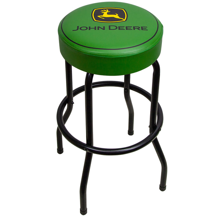 John Deere Green Top Garage Stool with Black Legs