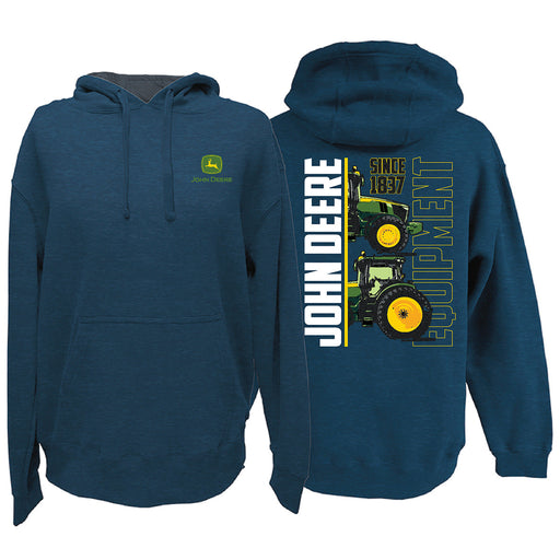 John Deere Mens Nvy Equipment Pullover Hoodie