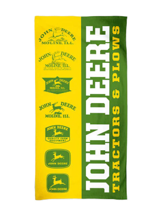 John Deere Green Vintage Logo Beach Towel